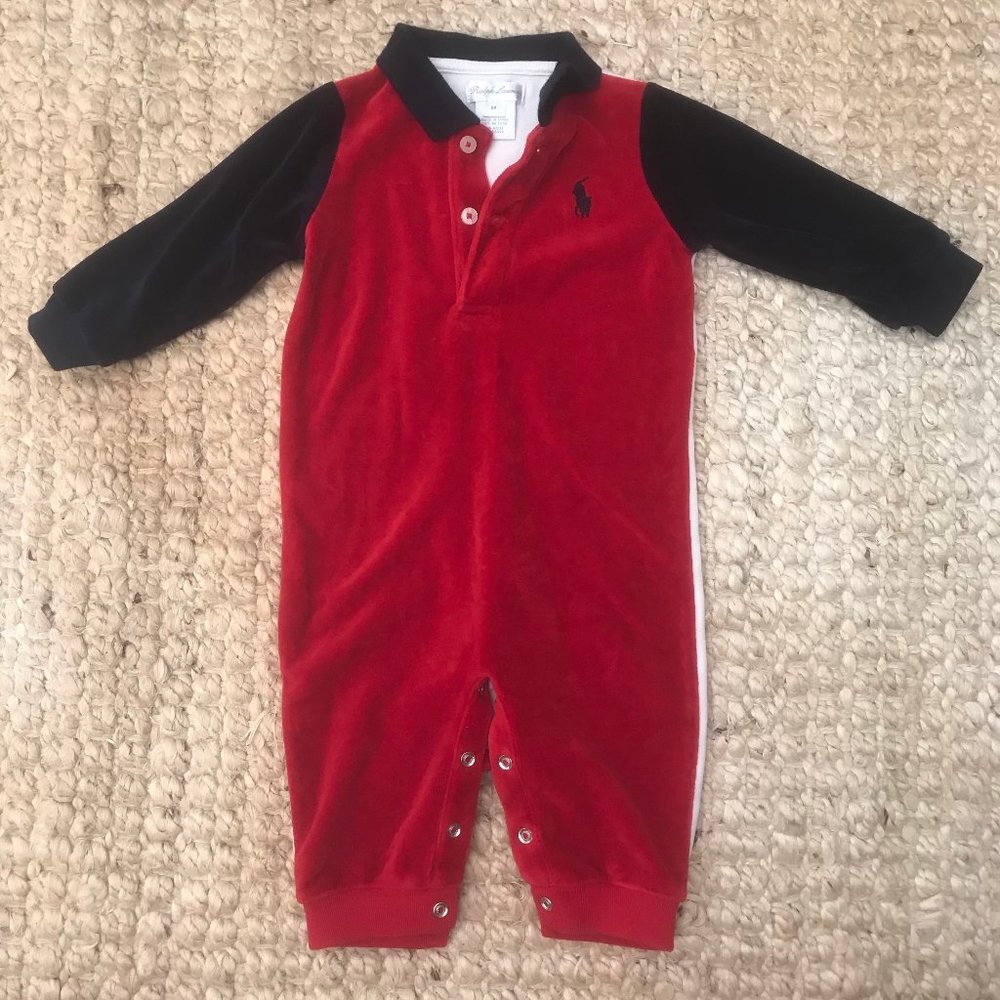 Ralph Lauren Baby Velour Jumpsuit/Bodysuit/Overall